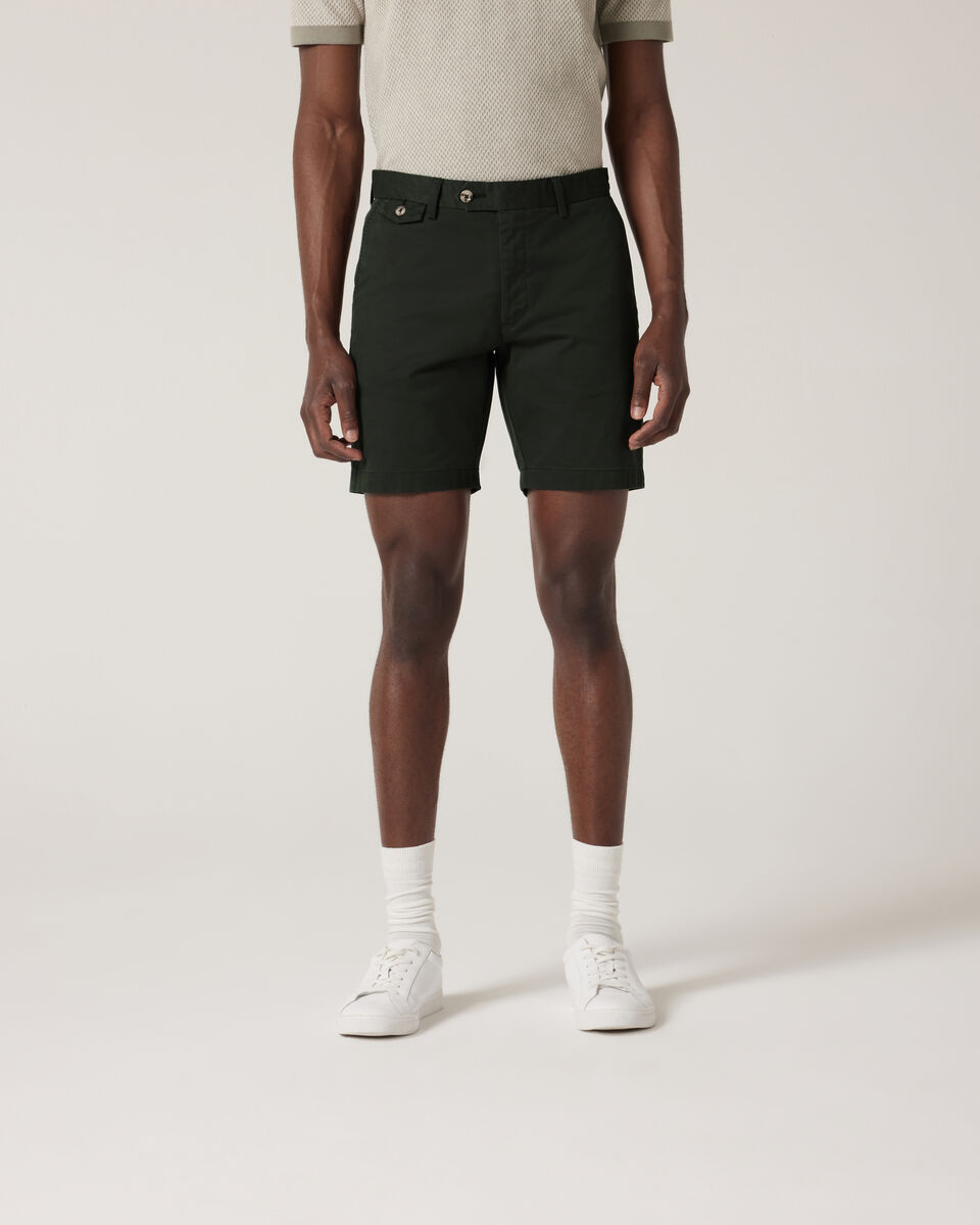 Slim Stretch Cotton Stretch Chino Short, Khaki, hi-res